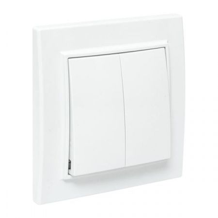 Минск Выключатель 2-клавишный СП,10А, белый EKF Basic