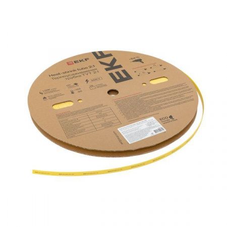 Термоусаживаемая трубка ТУТ нг 8/4 желтая рулон EKF PROxima