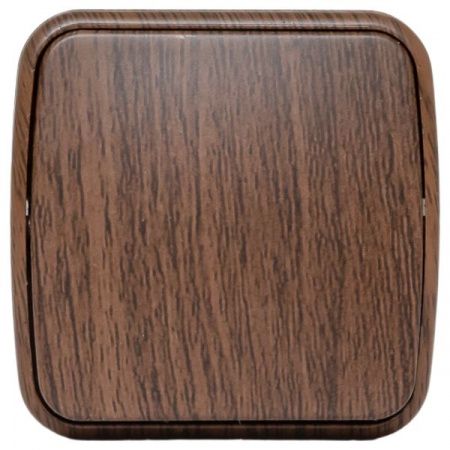 Выключатель 1-клавишный ОП Минск 10А тёмное дерево EKF