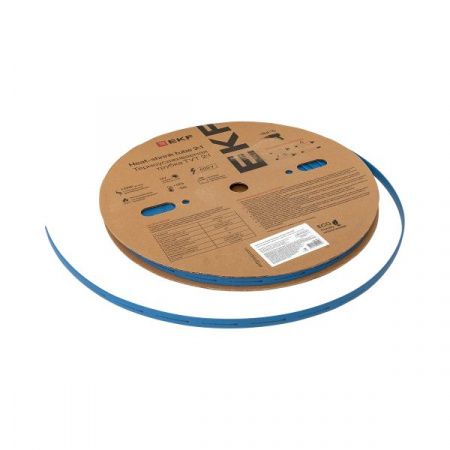 Термоусаживаемая трубка ТУТ нг 10/5 синяя рулон EKF PROxima