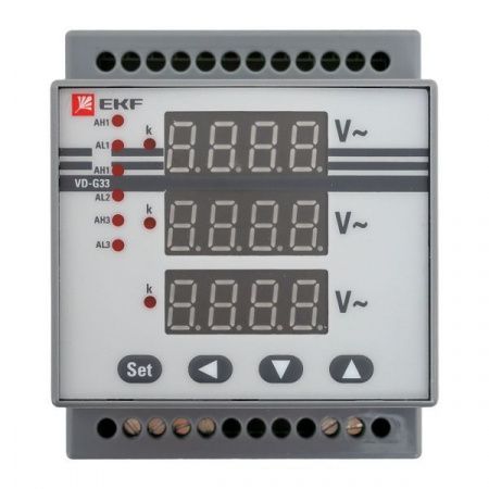 VD-G33 Вольтметр цифровой на DIN трехфазный EKF PROxima (без поверки