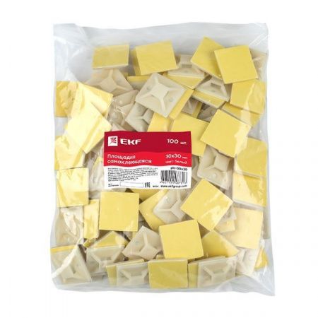 Площадка самоклеящаяся (30x30мм.) белая (100шт.) EKF PROxima