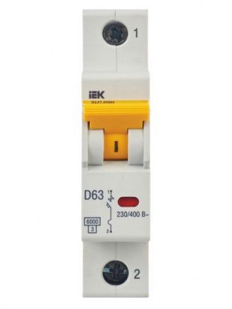 Автоматический выключатель ВА47-60МА без теплового расцепителя 1P 63А 6кА D IEK