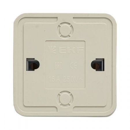 Рим Розетка 1-местная 16А с заземлением белая EKF