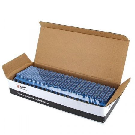 Шина "0" N (6x9мм) 8 отверстий латунь синий нейлоновый корпус комбинированный EKF PROxima