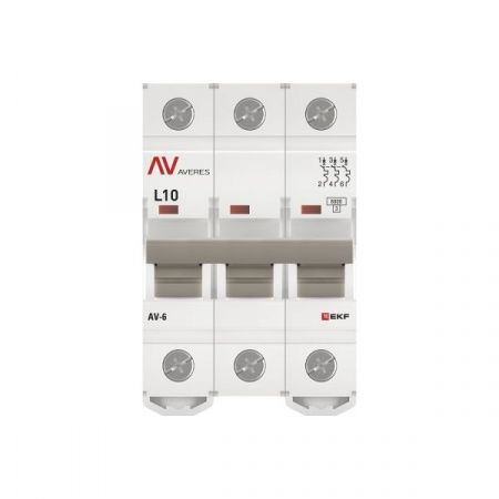 Выключатель автоматический AV-6 3P 10A (L) 6kA EKF AVERES